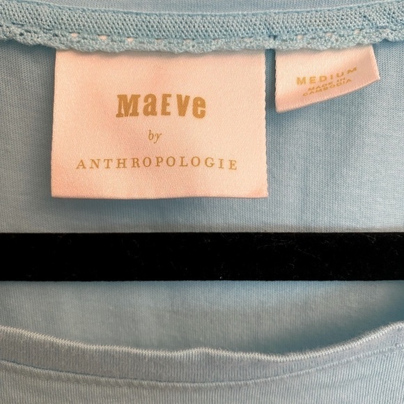 MAEVE BY ANTHROPOLOGIE CANDY PUFF SLEEVES TOP SIZE MEDIUM - Picture 2 of 3